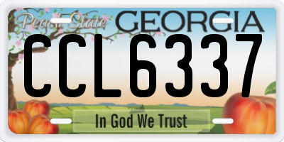 GA license plate CCL6337