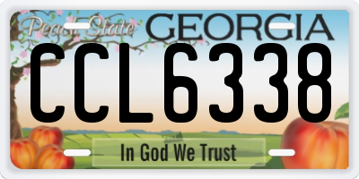 GA license plate CCL6338