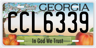 GA license plate CCL6339