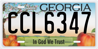 GA license plate CCL6347