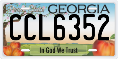 GA license plate CCL6352