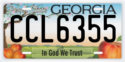 GA license plate CCL6355