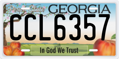 GA license plate CCL6357