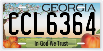 GA license plate CCL6364