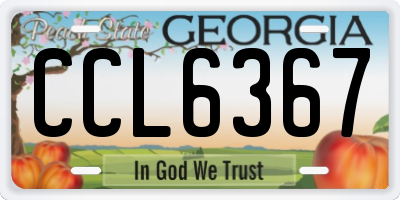 GA license plate CCL6367