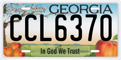 GA license plate CCL6370