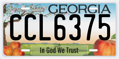 GA license plate CCL6375
