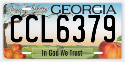 GA license plate CCL6379
