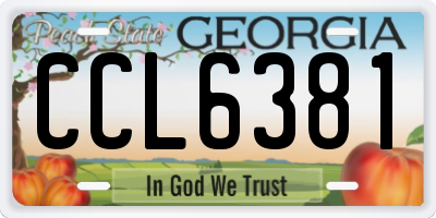 GA license plate CCL6381