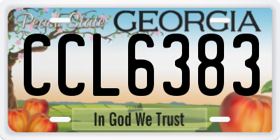 GA license plate CCL6383