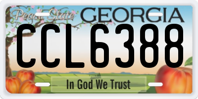 GA license plate CCL6388