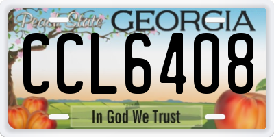 GA license plate CCL6408