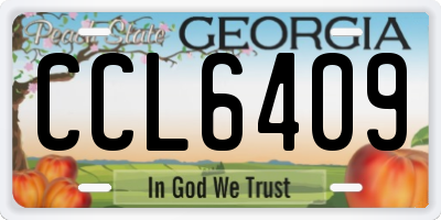 GA license plate CCL6409