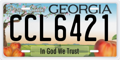 GA license plate CCL6421
