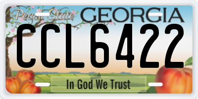 GA license plate CCL6422