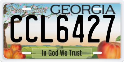 GA license plate CCL6427