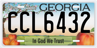 GA license plate CCL6432