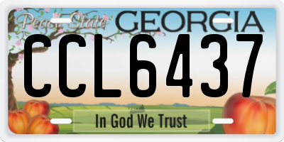 GA license plate CCL6437