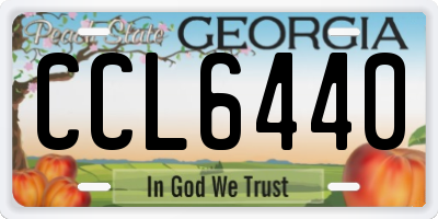 GA license plate CCL6440