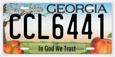 GA license plate CCL6441