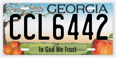 GA license plate CCL6442