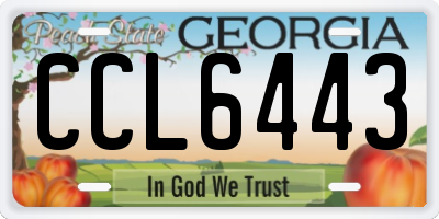 GA license plate CCL6443