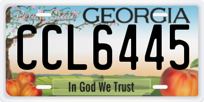 GA license plate CCL6445