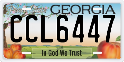 GA license plate CCL6447