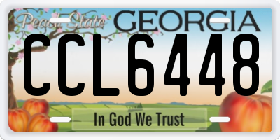GA license plate CCL6448
