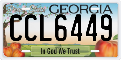 GA license plate CCL6449