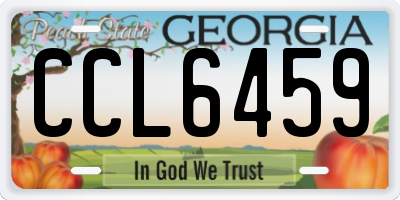 GA license plate CCL6459
