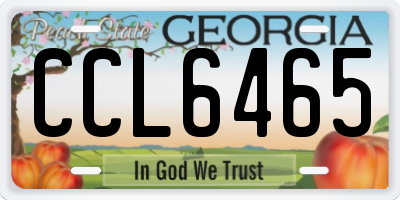 GA license plate CCL6465