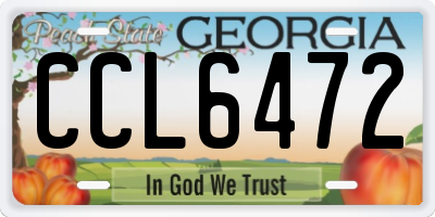 GA license plate CCL6472