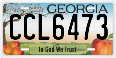 GA license plate CCL6473