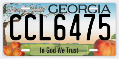 GA license plate CCL6475