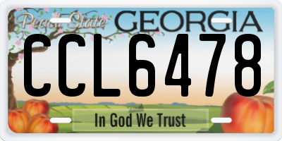 GA license plate CCL6478