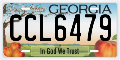 GA license plate CCL6479
