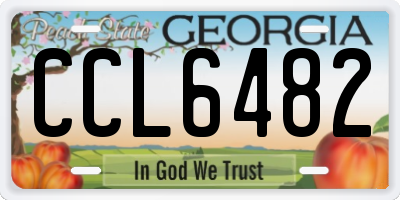 GA license plate CCL6482