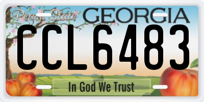 GA license plate CCL6483