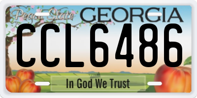 GA license plate CCL6486