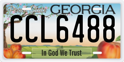 GA license plate CCL6488