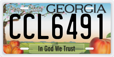 GA license plate CCL6491