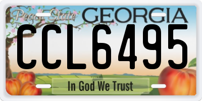 GA license plate CCL6495
