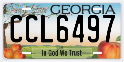 GA license plate CCL6497