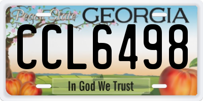 GA license plate CCL6498