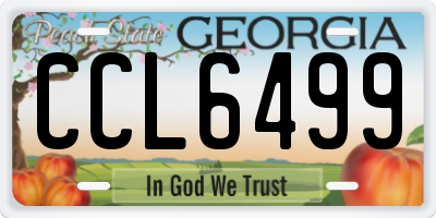 GA license plate CCL6499