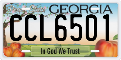 GA license plate CCL6501