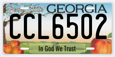 GA license plate CCL6502