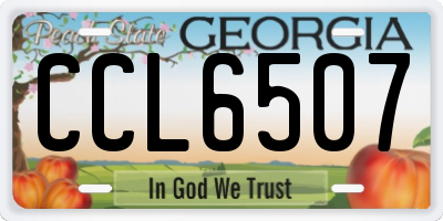 GA license plate CCL6507