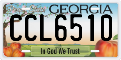 GA license plate CCL6510